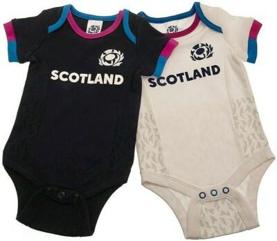 SCOTLAND SRU 2021/22 RUGBY BABYS BODY KINDERWAGENANZUG KURZARM BABY MITWACHSENDE WESTE 