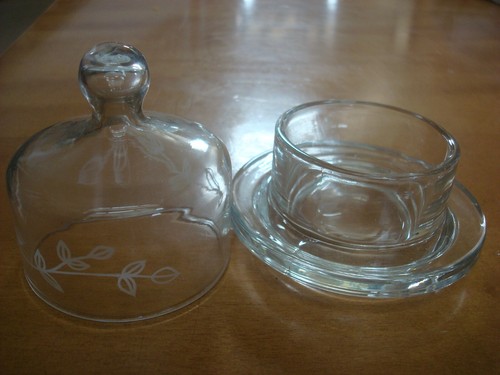 Princess House Heritage Baby Cakes Small Round Covered Butter Dish Vine Design - Picture 3 of 5