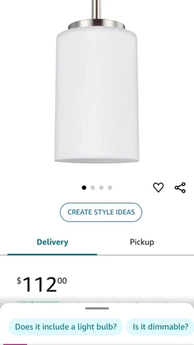 One Light Mini-Pendant In Brushed Nickel By Generation Lighting, Oslo Collection - Picture 3 of 3