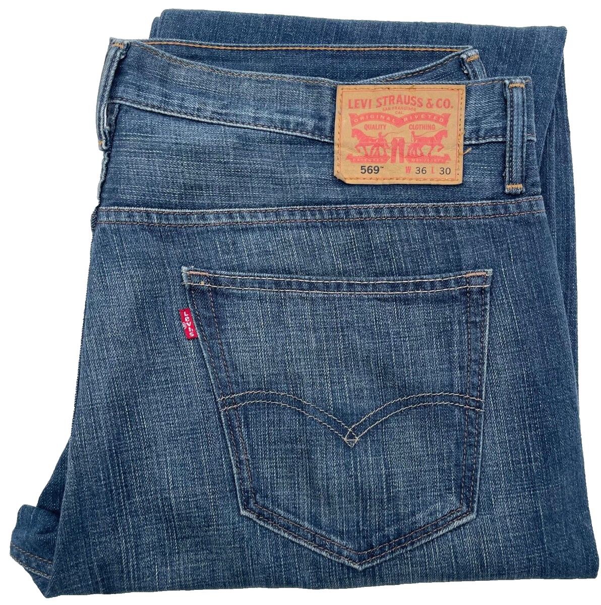 LEVIS 569 MEN'S RED TAB BLUE JEANS 40 x 29 40x29 LOOSE STRAIGHT