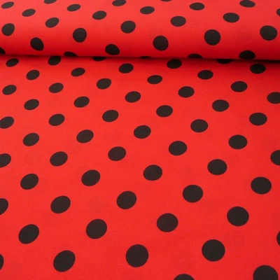Polyester Punkte groß rot schwarz 1,5m Breite - Bild 1 von 2