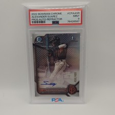 Topps 2022 Bowman Chrome Alexander Suarez #CPA-ASR Refractor /499 PSA 9 Giants