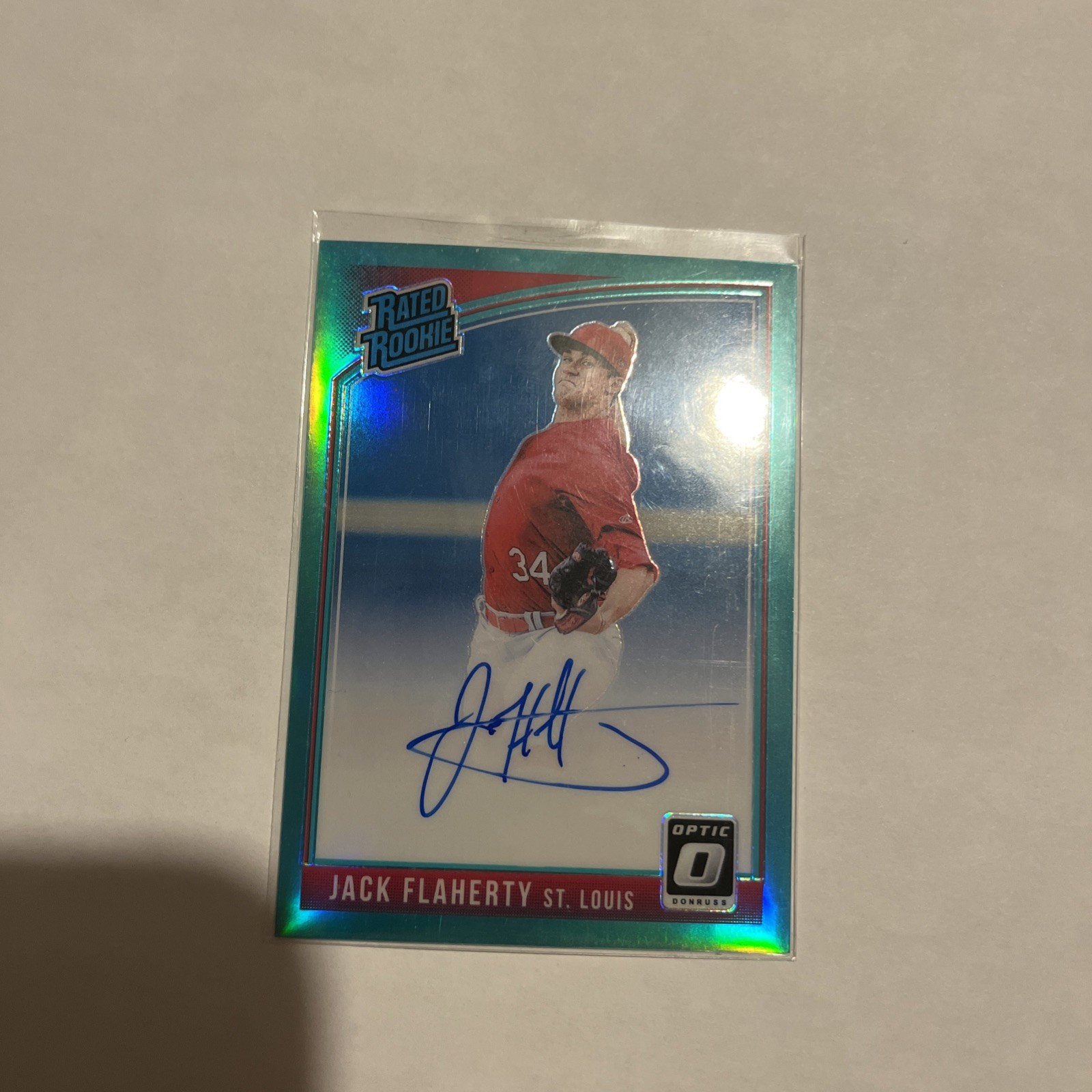 2018 Panini Donruss Optic Rated Rookie Jack Flaherty RC Auto /125 Dodgers/Tigers
