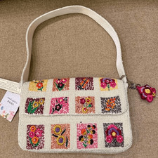 Embroidered Floral Patchwork Shoulder Bag