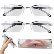2 Pcs Auto Focus Glasses Intelligent Zoom Smart Reading Color-Changing Anti Blue