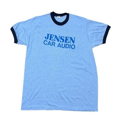 Vintage 70s Jensen Car Audio Speakers Sound System Promo Graphic Ringer T-shirt