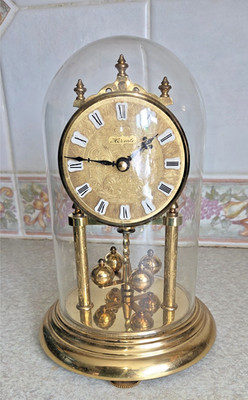 VINTAGE FRANZ HERMLE GOLD FACE ANNIVERSARY QUARZUHR / FUNKTIONIERT