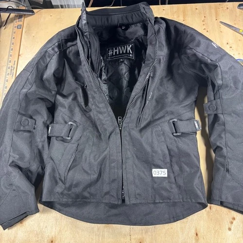 HWK Motorsports Mens S Black Textile Motorcycle Jacket CE Armor Riding Gear - product listing photo
