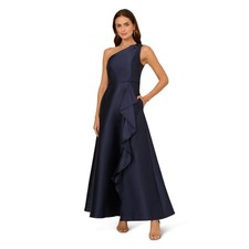 Adrianna Papell Womens One Shoulder Mikado Go...
