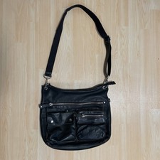 NEW Fossil Sutter Black Pebbled Leather Crossbody Shoulder Bag Adjust Strap