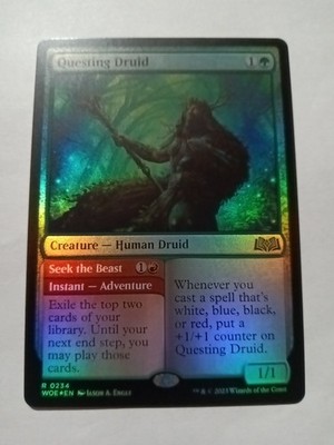 MTG Magic the Gathering Questing Druid Foil (234/475) Wilds of Eldraine LP