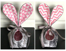 Handmade Adorable Easter Baskets with Bunny Ears x Two NEW