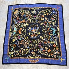 RARE Vintage HERMES Silk Scarf  Pierres d  Orient et d  Occident  Made In Paris