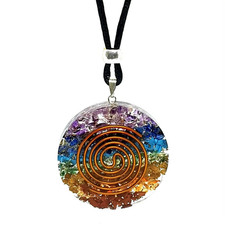 Orgone 7 Chakra Pendant Necklace Twin Copper Coil New Bohemia Ethnic Jewellery