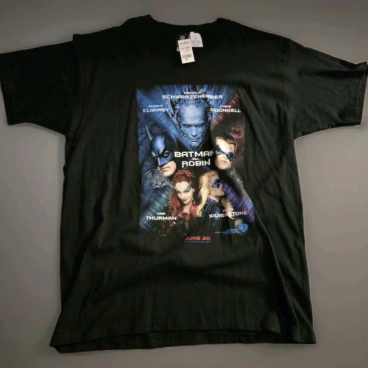 NWT Vintage 90s Batman & Robin Movie Promo Shirt Mens XL Single