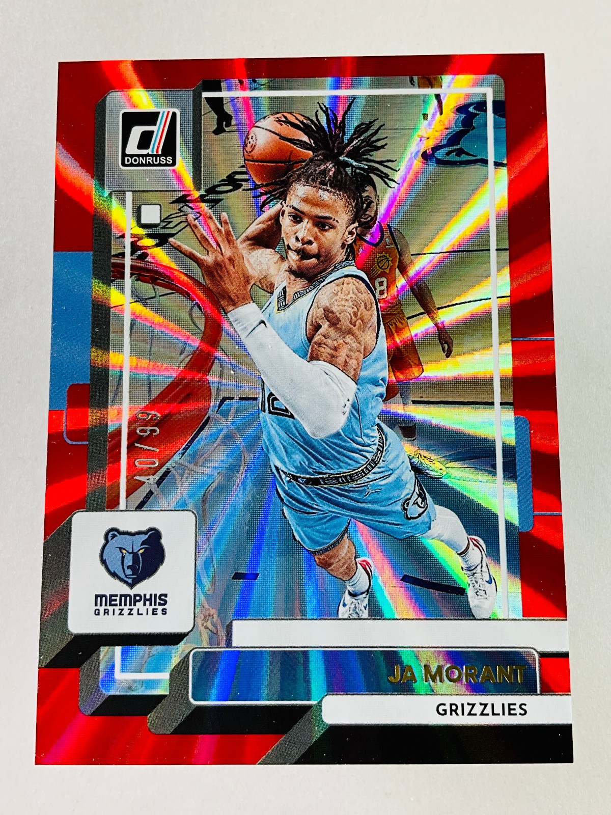 2022-23 Panini Donruss Holo Red Laser /99 Ja Morant #156