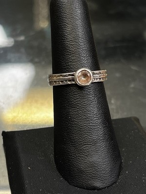 Barse Single Stone Sterling Silver Ring/Size 6