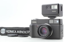     Top MINT w/Flash Konica Hexar AF Black Film Camera HX-14 Auto From JAPAN