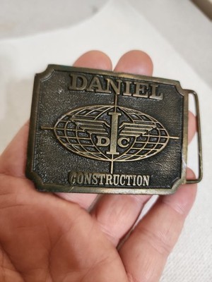 Vintage Daniel Construction Promo Belt Buckle DC Global Logo 