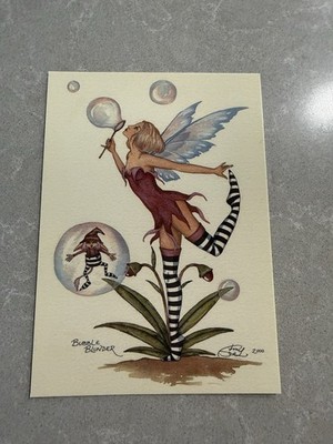 Amy Brown Fairy Bubble Blunder Postcard 6 x4.5 