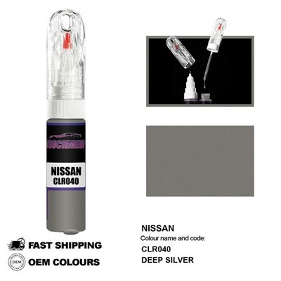 FÜR NISSAN DEEP SILVER CLR040 Lackstift Pinsel Fix Kit Kratzer Chip Set