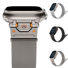 Magnetic Strap for Apple Watch Ultra 2 49mm Milanese Band Series 10 9 8 7 6 46mm