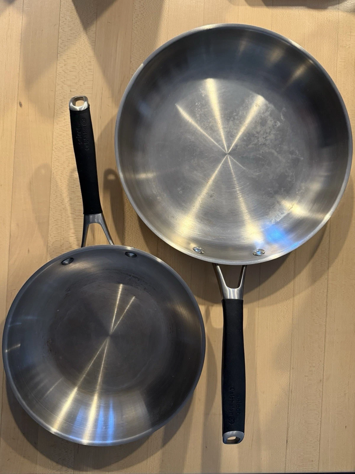 Select By Calphalon Skillet Frying Pan 10” + 8” Stainless Steel #1390 #1388