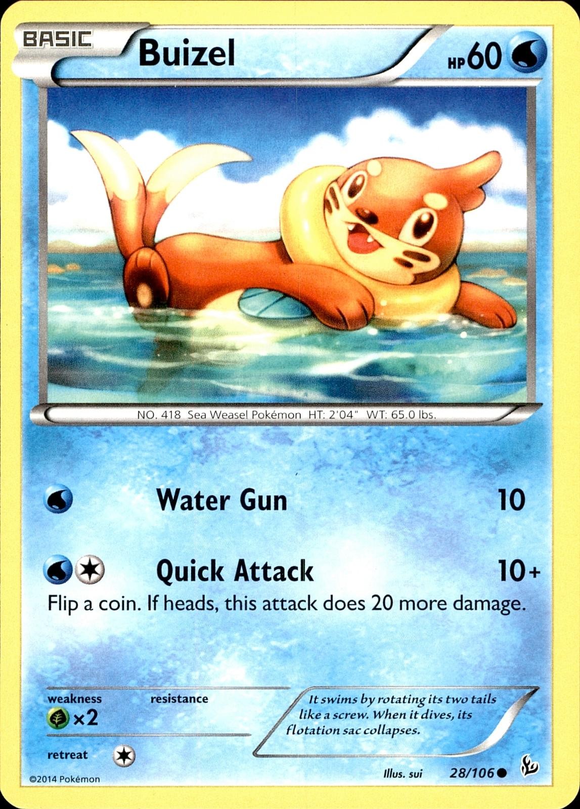 POKEMON BUIZEL 28 FLASHFIRE 106 COMMON LP