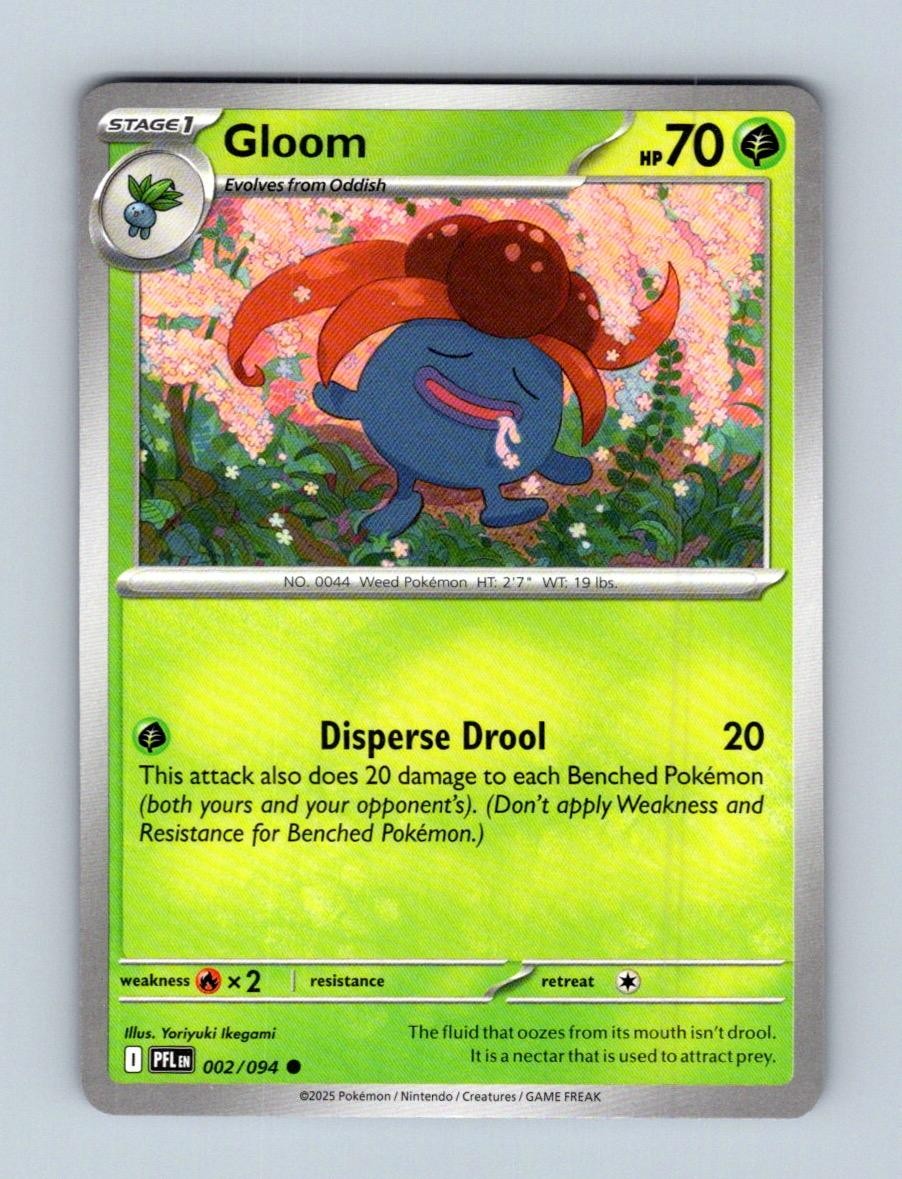 Gloom 002/094 Common Phantasmal Flames Pokemon Near Mint