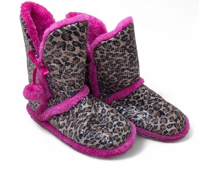Y2K Cheetah Print Pink Boots Size 7-8