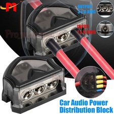 3-Way Distribution Block 0 Gauge In  Out Car Audio Amp Power Ground Distributor