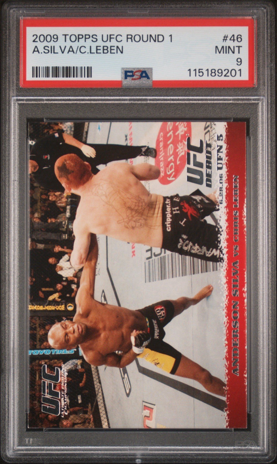 2009 Topps UFC Round 1 Anderson Silva vs Chris Leben 46 ROOKIE BASE PSA 9