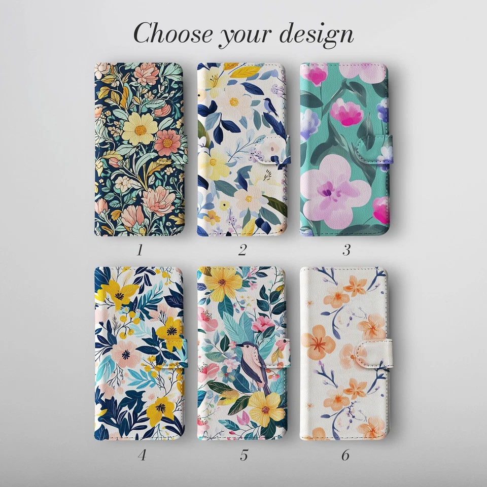 Personalised Wallet Phone Case for iPhone 16 16e 15 14 Pro Watercolour Flowers - Image 2 of 4