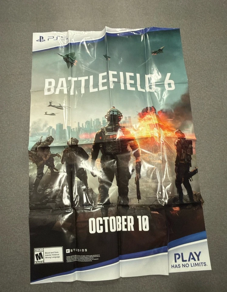 Póster publicitario de pasta de trigo XXL 4 pies X 6 pies Battlefield 6 X Sony PS5 Foto 2 de 2