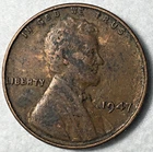 1947 Lincoln Wheat Cent no mint mark VG condition BN color 3.1G Free Shipping!