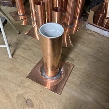 Custom Copper Pipe Flashing & Adapter Cap