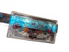 Decorative Rectangular Stained Glass Box with Intricate Floral Design