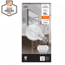 40-Watt Equivalent G25 Globe Dimmable White Filament Clear Glass E26 LED Vintage