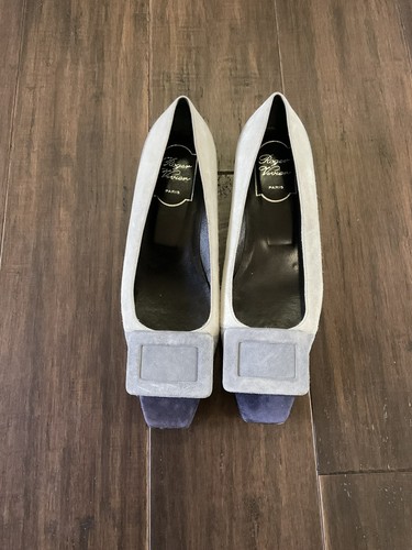 Roger Vivier Ballerinas Made In Italy Square Toe Suede Color Block Flats Size 36