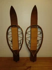 WW2 Antique military Army Wooden wood & Rope Hand Made snow Ski Shoes 1940s