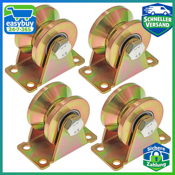 Laufrollen 50Mm Stahl V-Nut FüR Schiebetore 295Kg TragfäHigkeit 4 StüCk-image