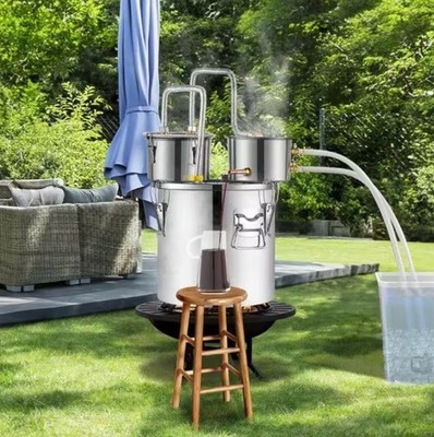 Alcohol Still 5Gal 19L Water Alcohol Distiller Copper Tube With Circulating Pump