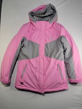 Gerry Girls Size L 14/16 Pink Gray 3-in-1 Winter Jacket Hooded Fleece Lined Coat