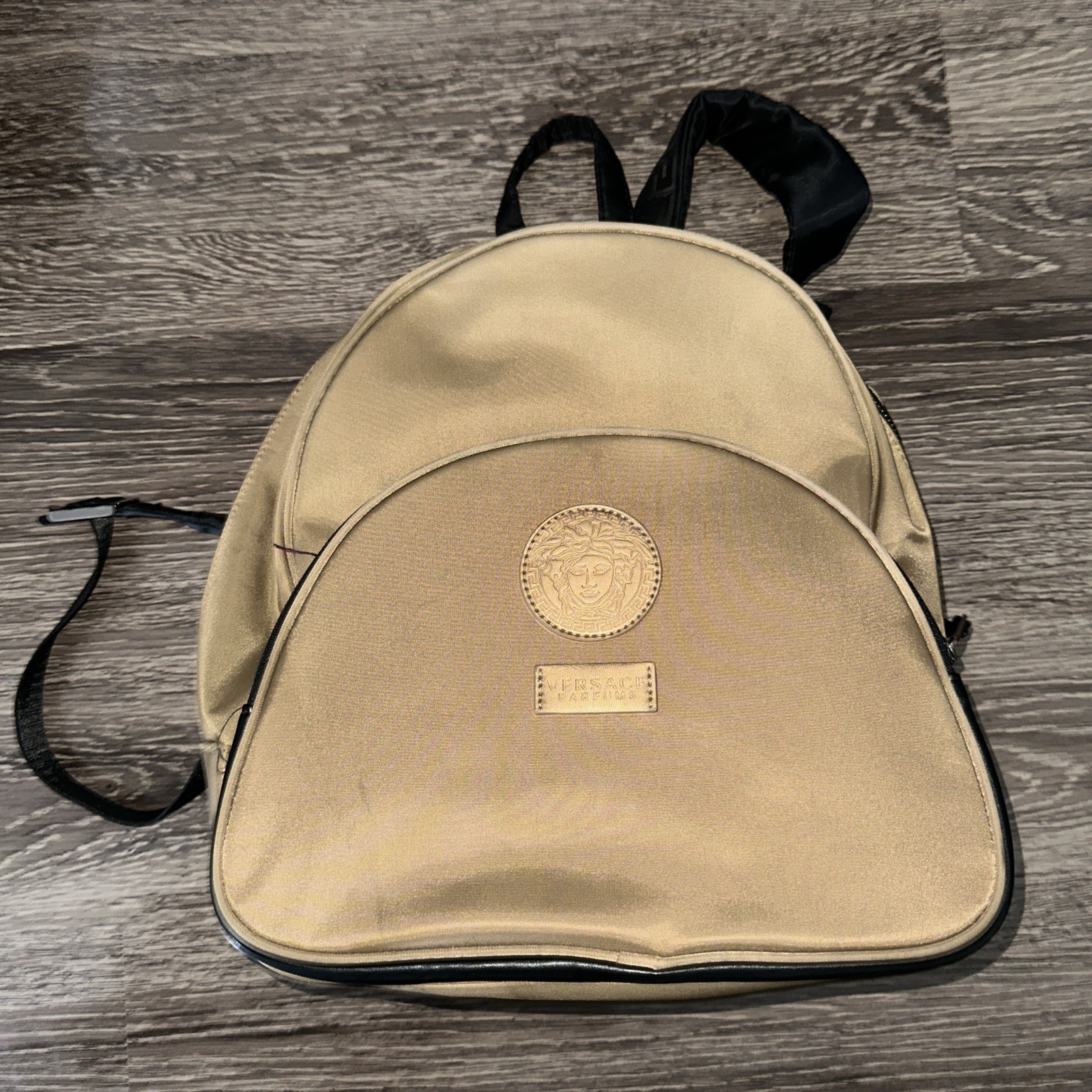 Versace Parfums Bronze Nylon Medium Backpack Bag — image 3