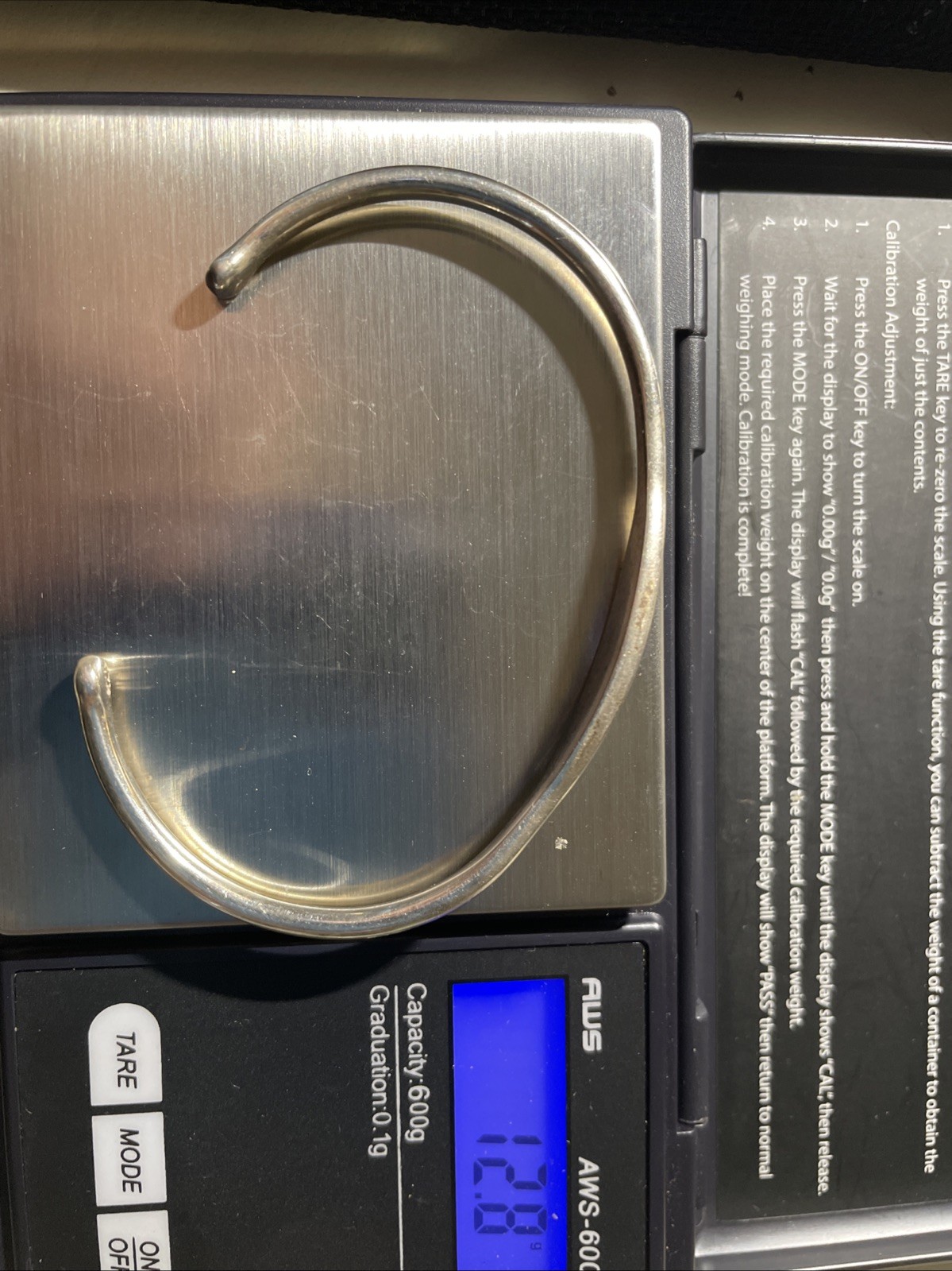 925 Sterling Solid Silver Ball End Open Cuff Love… - image 7