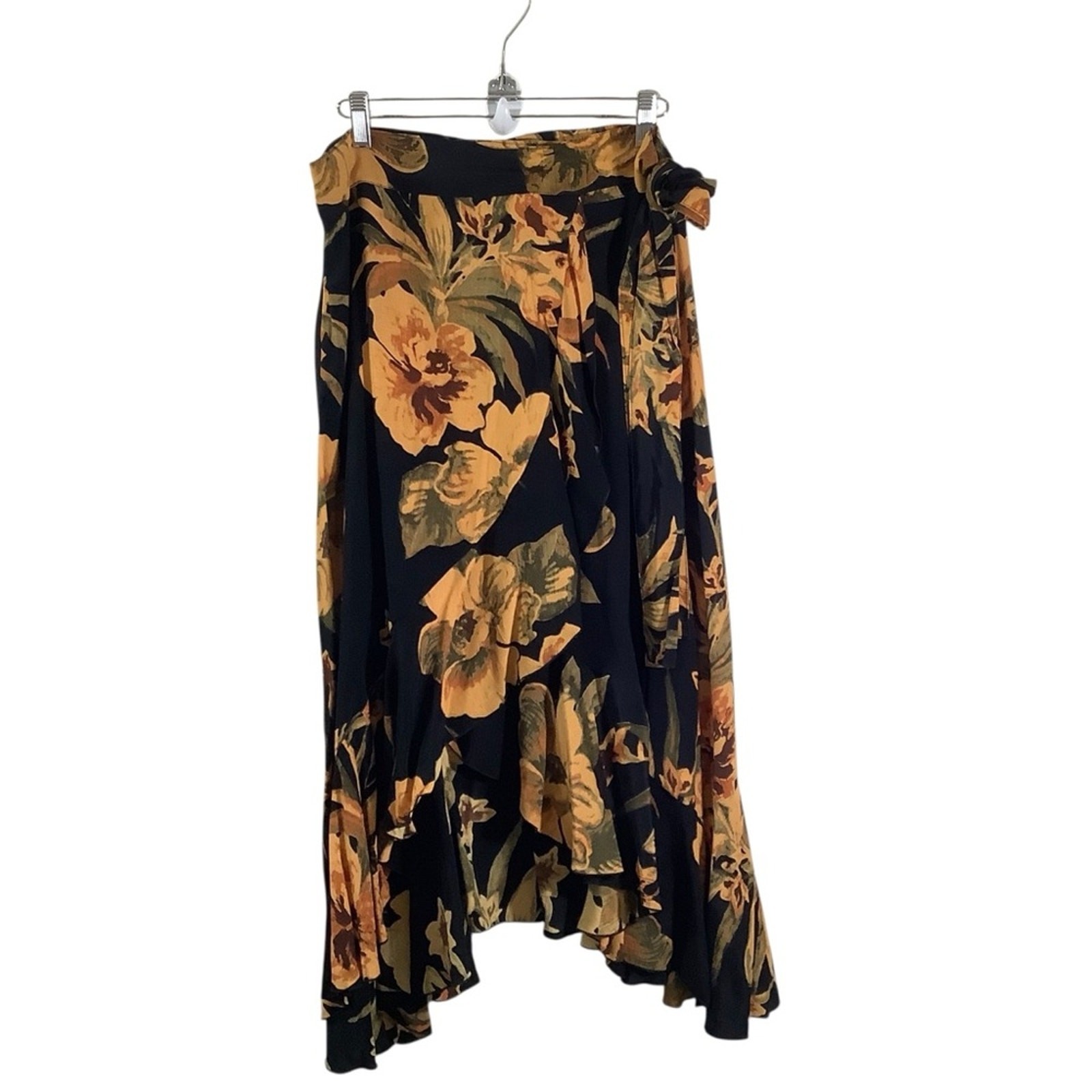 Faithfull the Brand Anthropologie Mujer Falda Cubana Floral Alto-Bajo Envoltura Talla 6