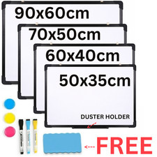 MAGNETIC WHITEBOARD SMALL LARGE WHITE BOARD DRY WIPE NOTICE OFFICE SCHOOL HOME