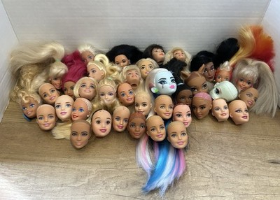 Large  Doll Heads Lot: Barbie, Monster High, Disney, Etc.