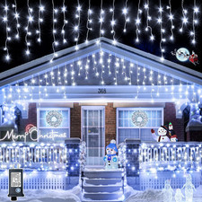 Icicle Lights for outside 33Ft 400 LED Icicle Christmas Lights Outdoor with 8 M