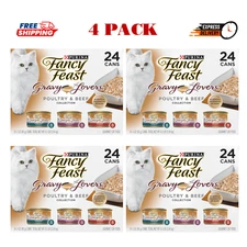 4 Pack - Fancy Feast Gravy Lovers Poultry & Beef Feast Variety Pack Canned 3 Oz